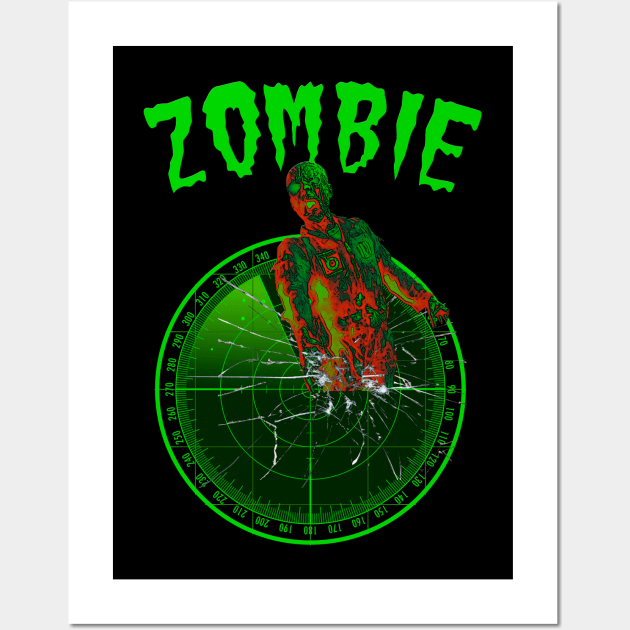 Halloween Air Force: Zombie In The Control Room Wall Art by aastal72